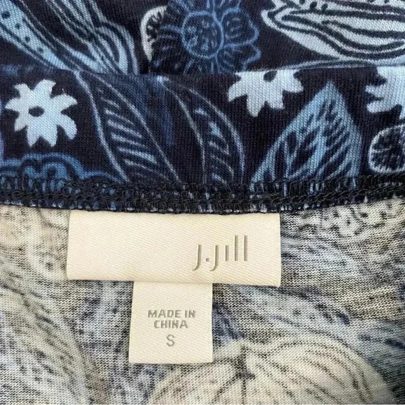 J. Jill Blue Floral Skirt Size Small A-Line Cotton Lightweight Stretch Short - Picture 5 of 6